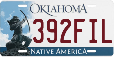 OK license plate 392FIL