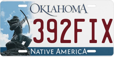 OK license plate 392FIX