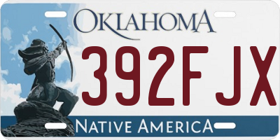 OK license plate 392FJX