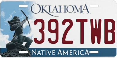 OK license plate 392TWB