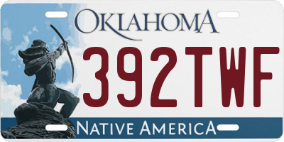OK license plate 392TWF