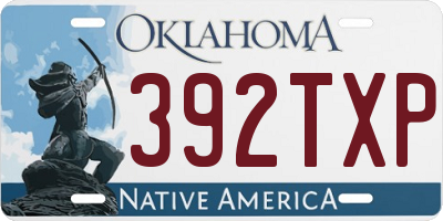 OK license plate 392TXP