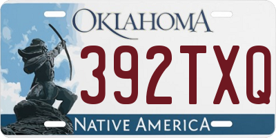 OK license plate 392TXQ