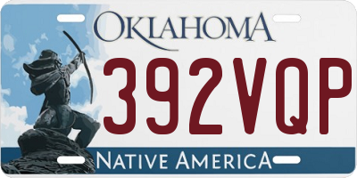 OK license plate 392VQP