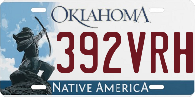 OK license plate 392VRH