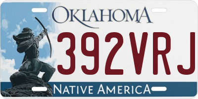 OK license plate 392VRJ