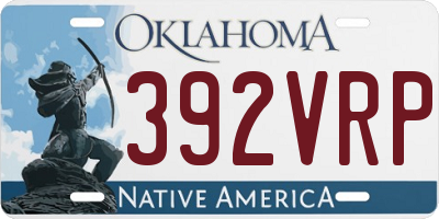 OK license plate 392VRP
