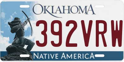 OK license plate 392VRW