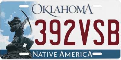 OK license plate 392VSB