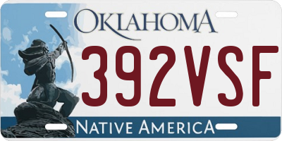 OK license plate 392VSF