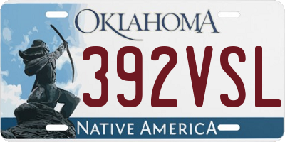 OK license plate 392VSL