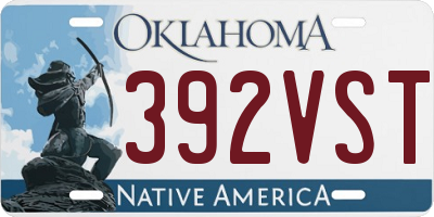 OK license plate 392VST
