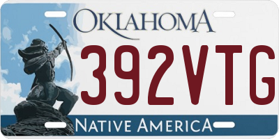 OK license plate 392VTG