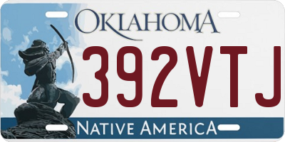 OK license plate 392VTJ