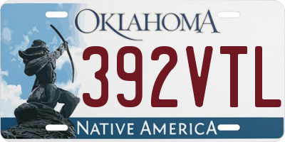 OK license plate 392VTL