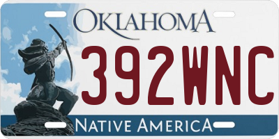 OK license plate 392WNC
