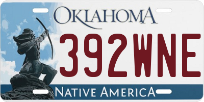 OK license plate 392WNE