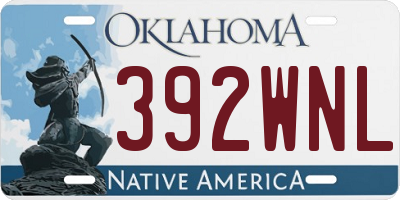OK license plate 392WNL
