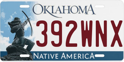 OK license plate 392WNX