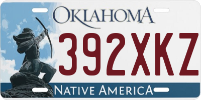 OK license plate 392XKZ