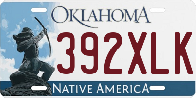 OK license plate 392XLK