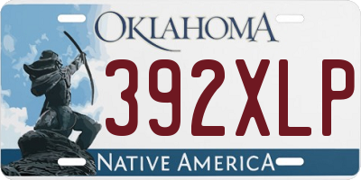 OK license plate 392XLP