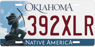 OK license plate 392XLR