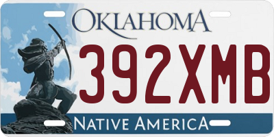 OK license plate 392XMB
