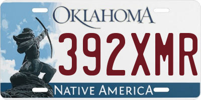 OK license plate 392XMR