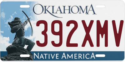 OK license plate 392XMV