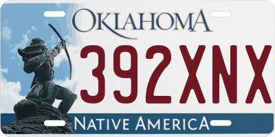 OK license plate 392XNX