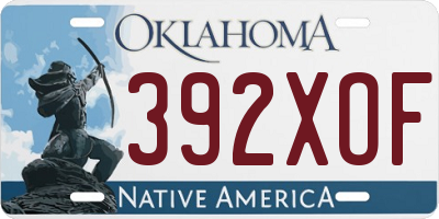 OK license plate 392XOF
