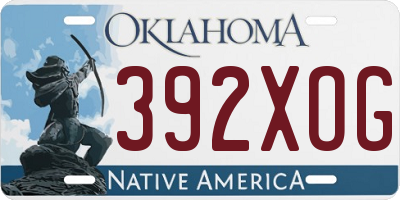 OK license plate 392XOG