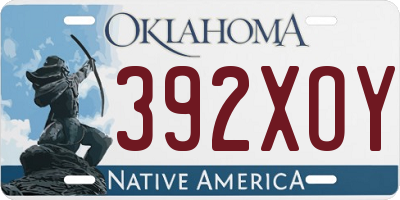 OK license plate 392XOY