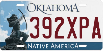 OK license plate 392XPA