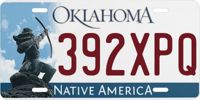 OK license plate 392XPQ