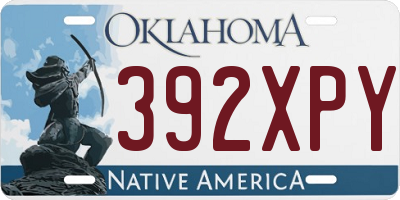 OK license plate 392XPY