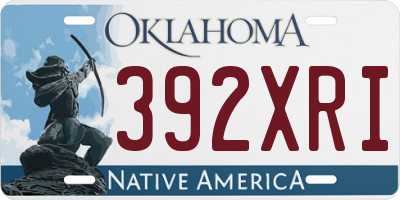 OK license plate 392XRI