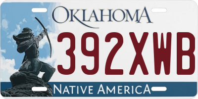OK license plate 392XWB