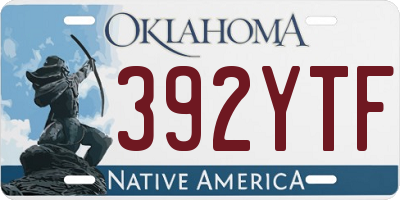 OK license plate 392YTF