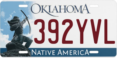 OK license plate 392YVL