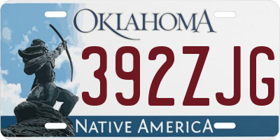 OK license plate 392ZJG