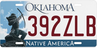 OK license plate 392ZLB