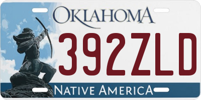 OK license plate 392ZLD