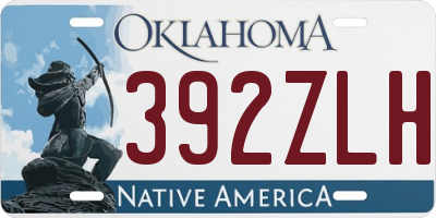 OK license plate 392ZLH