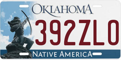 OK license plate 392ZLO