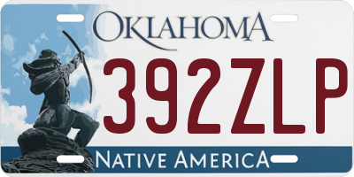 OK license plate 392ZLP