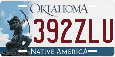 OK license plate 392ZLU