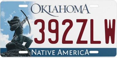 OK license plate 392ZLW