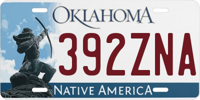 OK license plate 392ZNA